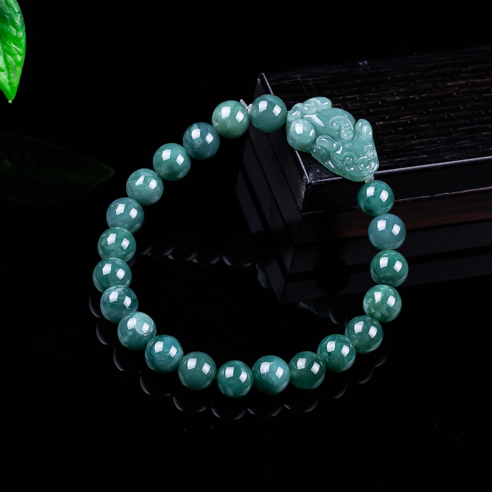 Vintage Item - Doğal Birmanya Jadeite Pixiu Bilezik Vintage