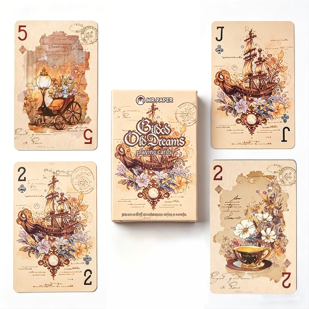 Vintage Collectible Playing Cards - 55 adet Vintage Estetik Oyun Kartları