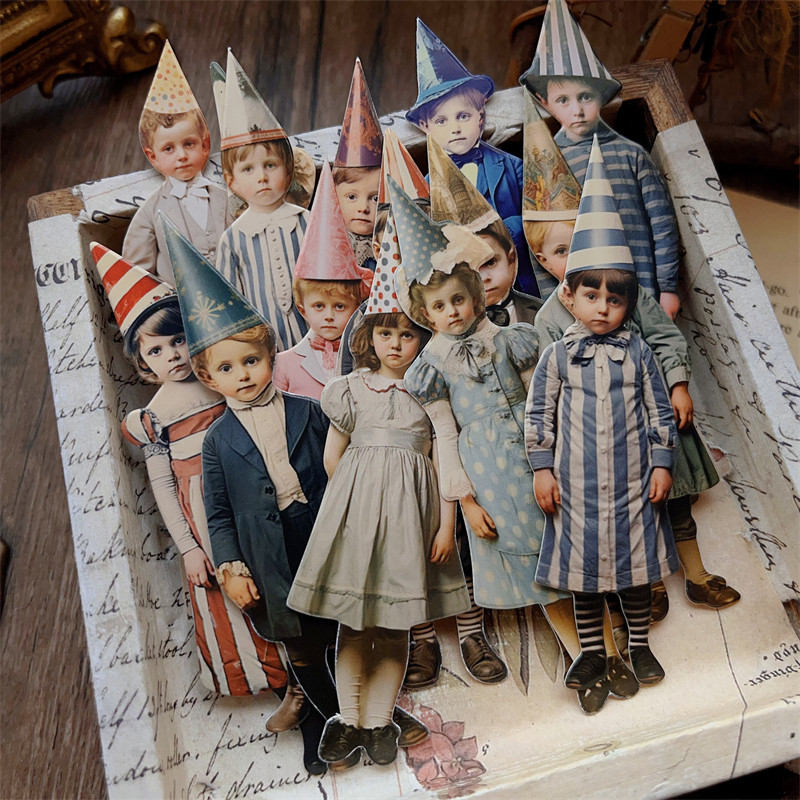 Vintage Collectible Dolls - 15 adet Vintage Palyaço Parti Çocuk