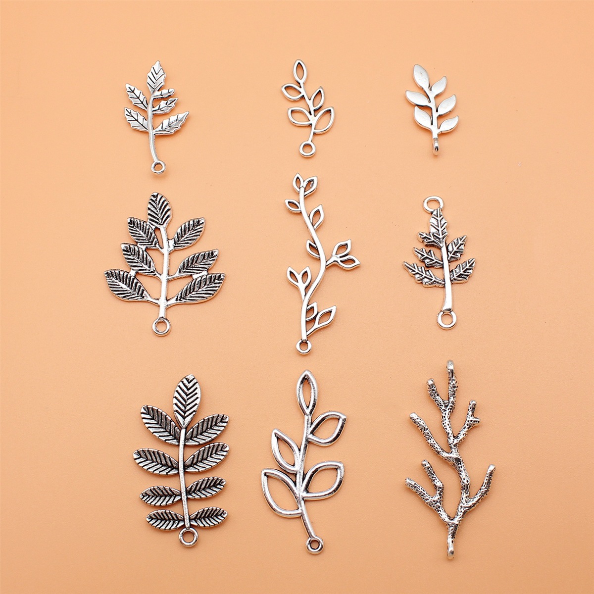 Vintage Collectible Jewelry - 9 adet Antik Gümüş Renk Şube